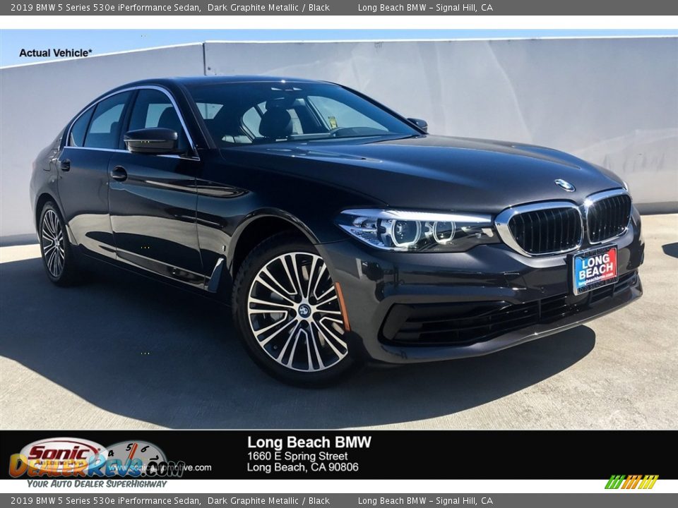 2019 BMW 5 Series 530e iPerformance Sedan Dark Graphite Metallic / Black Photo #1