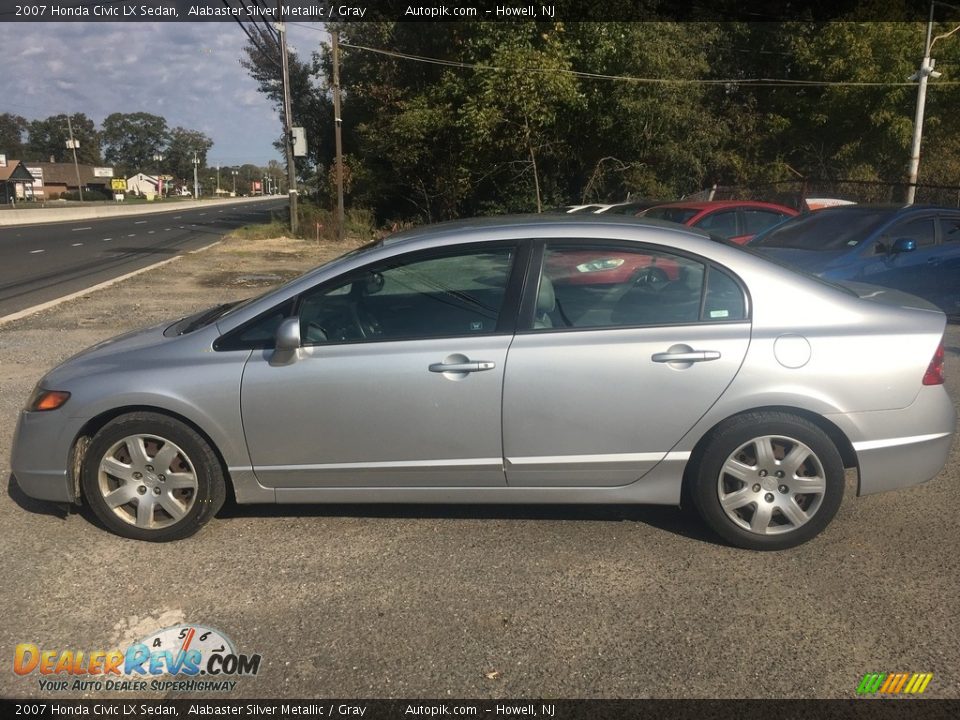 2007 Honda Civic LX Sedan Alabaster Silver Metallic / Gray Photo #2