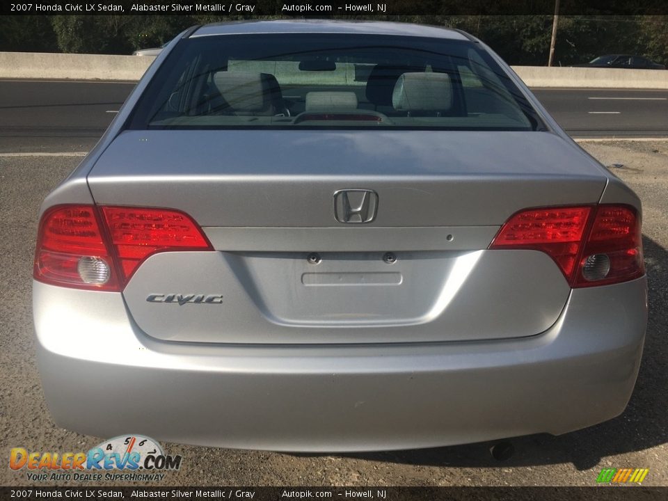 2007 Honda Civic LX Sedan Alabaster Silver Metallic / Gray Photo #3