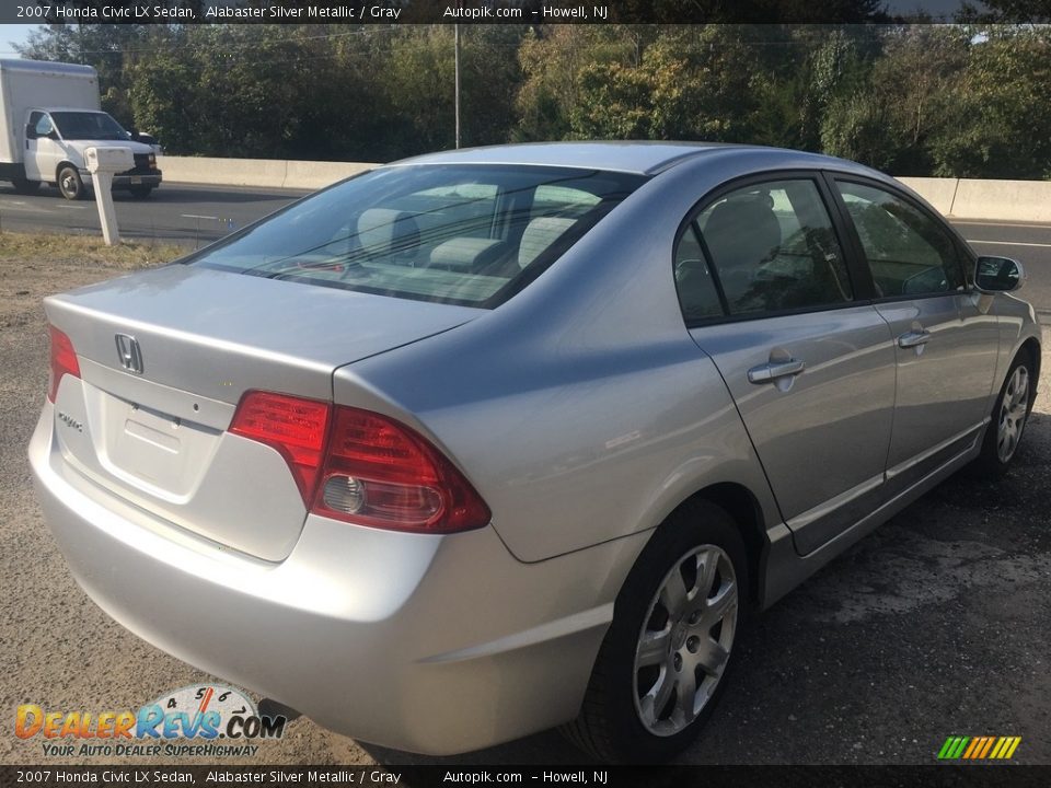2007 Honda Civic LX Sedan Alabaster Silver Metallic / Gray Photo #4