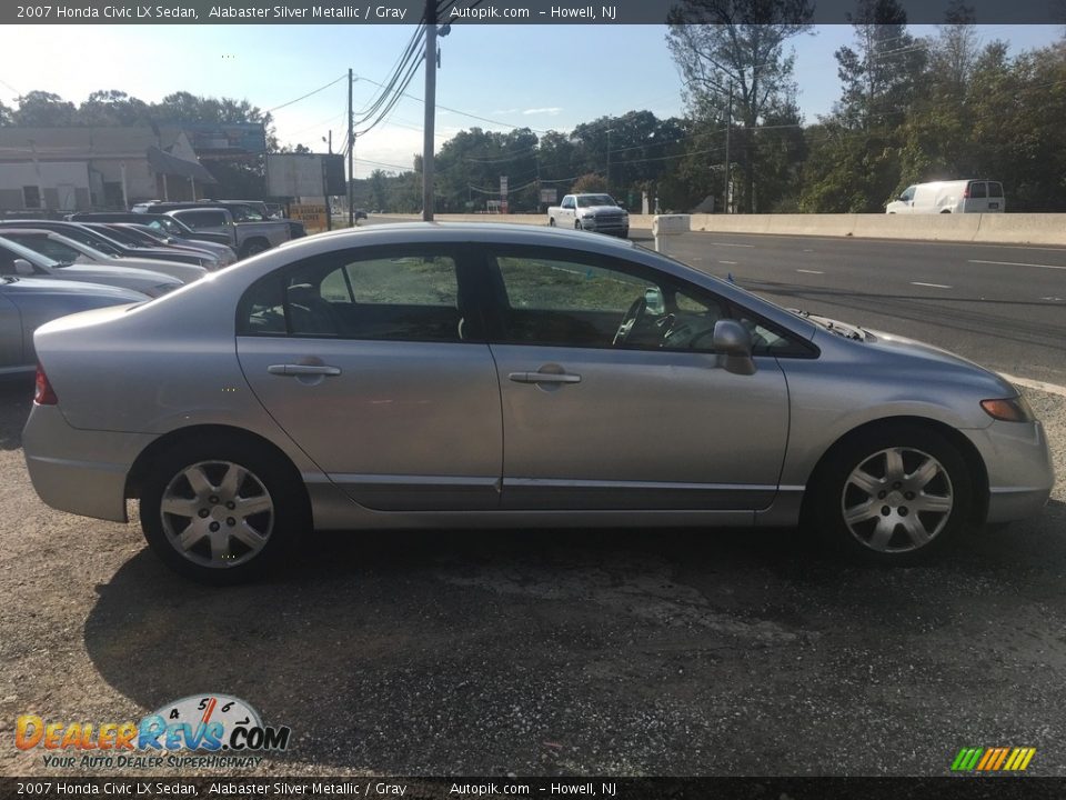 2007 Honda Civic LX Sedan Alabaster Silver Metallic / Gray Photo #5