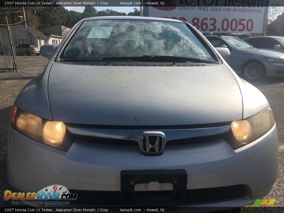 2007 Honda Civic LX Sedan Alabaster Silver Metallic / Gray Photo #7