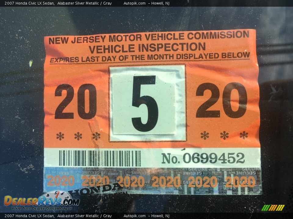 2007 Honda Civic LX Sedan Alabaster Silver Metallic / Gray Photo #8