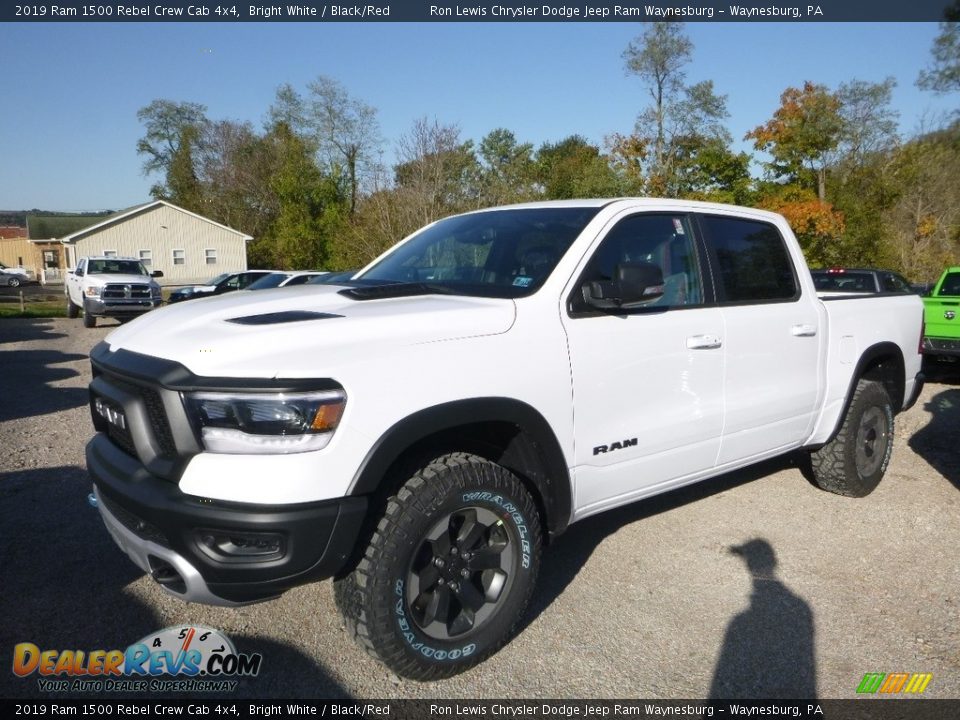 2019 Ram 1500 Rebel Crew Cab 4x4 Bright White / Black/Red Photo #1