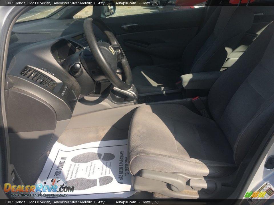 2007 Honda Civic LX Sedan Alabaster Silver Metallic / Gray Photo #9