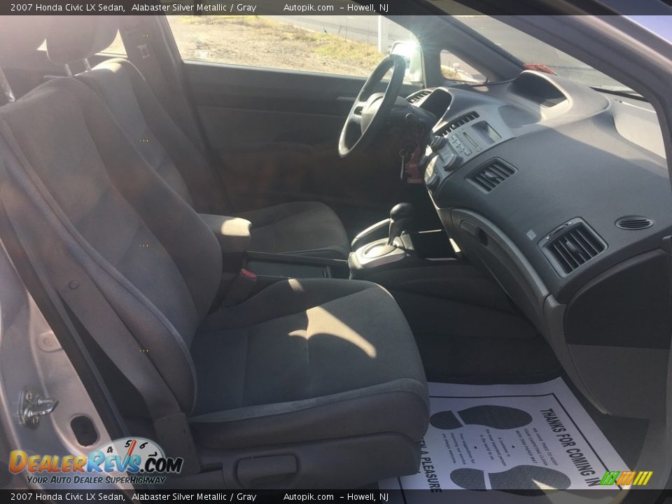 2007 Honda Civic LX Sedan Alabaster Silver Metallic / Gray Photo #12