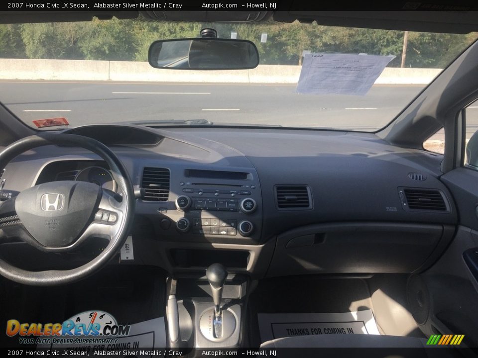 2007 Honda Civic LX Sedan Alabaster Silver Metallic / Gray Photo #13