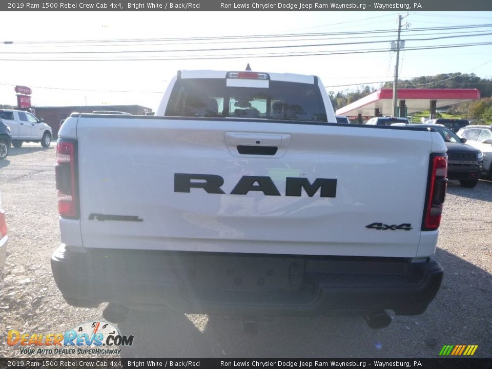 2019 Ram 1500 Rebel Crew Cab 4x4 Bright White / Black/Red Photo #7