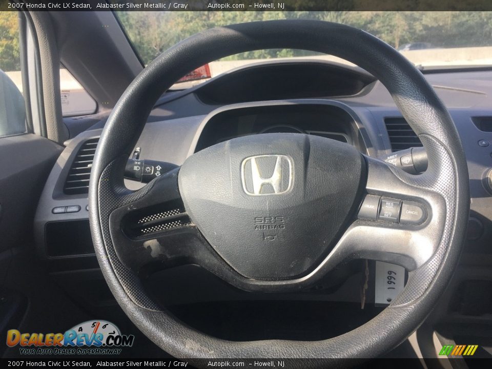 2007 Honda Civic LX Sedan Alabaster Silver Metallic / Gray Photo #16