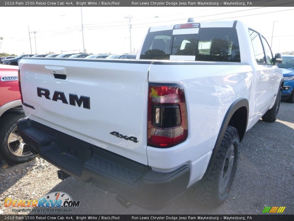 2019 Ram 1500 Rebel Crew Cab 4x4 Bright White / Black/Red Photo #8