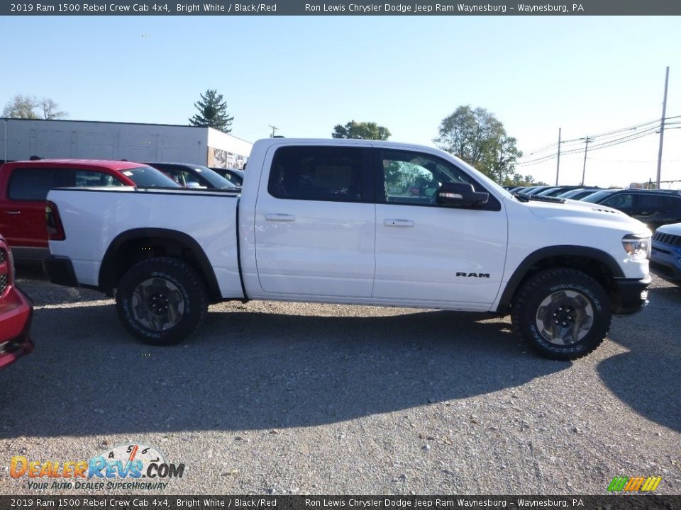 2019 Ram 1500 Rebel Crew Cab 4x4 Bright White / Black/Red Photo #9