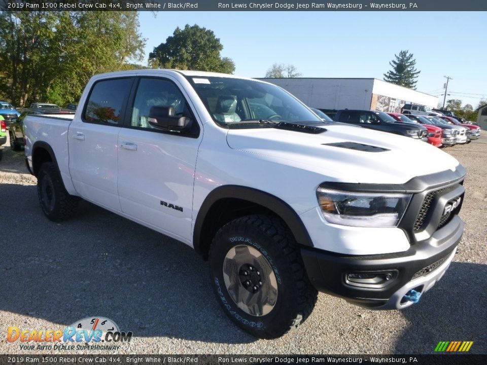 2019 Ram 1500 Rebel Crew Cab 4x4 Bright White / Black/Red Photo #10