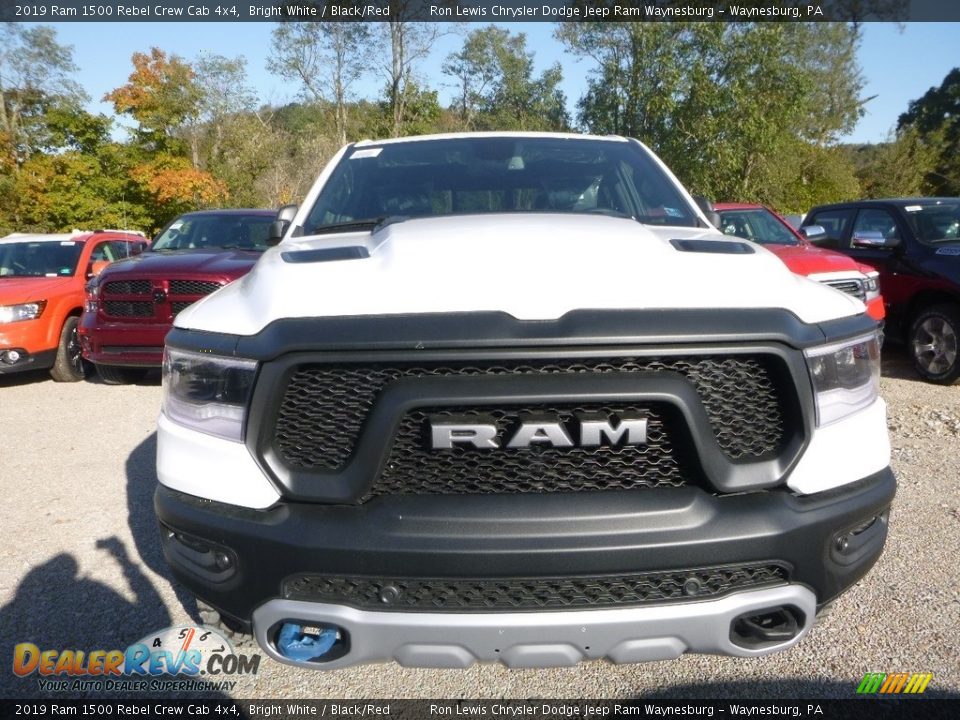 2019 Ram 1500 Rebel Crew Cab 4x4 Bright White / Black/Red Photo #11