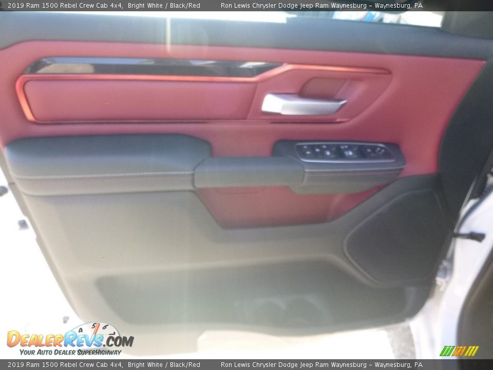 2019 Ram 1500 Rebel Crew Cab 4x4 Bright White / Black/Red Photo #14