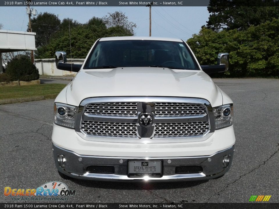 2018 Ram 1500 Laramie Crew Cab 4x4 Pearl White / Black Photo #3