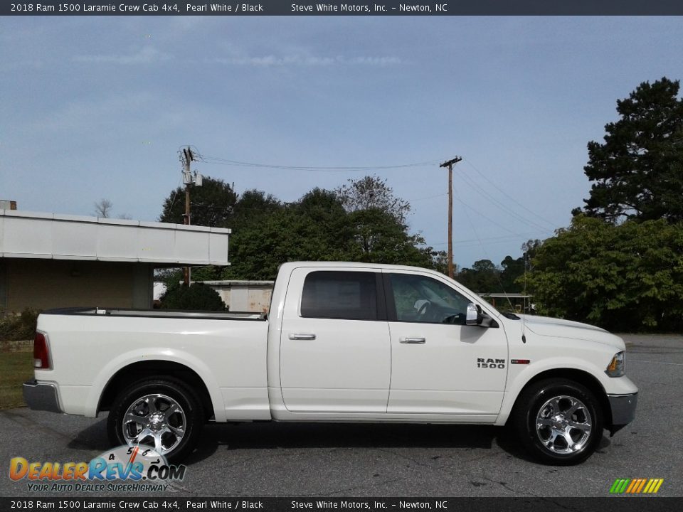 2018 Ram 1500 Laramie Crew Cab 4x4 Pearl White / Black Photo #5