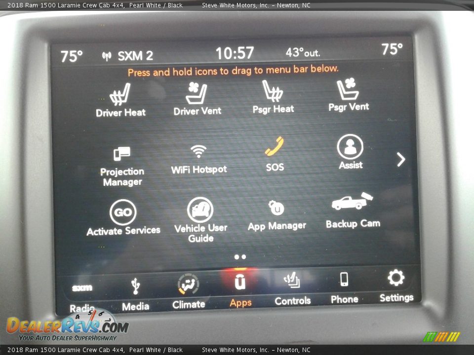 2018 Ram 1500 Laramie Crew Cab 4x4 Pearl White / Black Photo #24