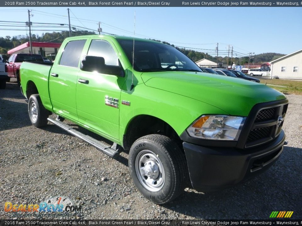 2018 Ram 2500 Tradesman Crew Cab 4x4 Black Forest Green Pearl / Black/Diesel Gray Photo #7