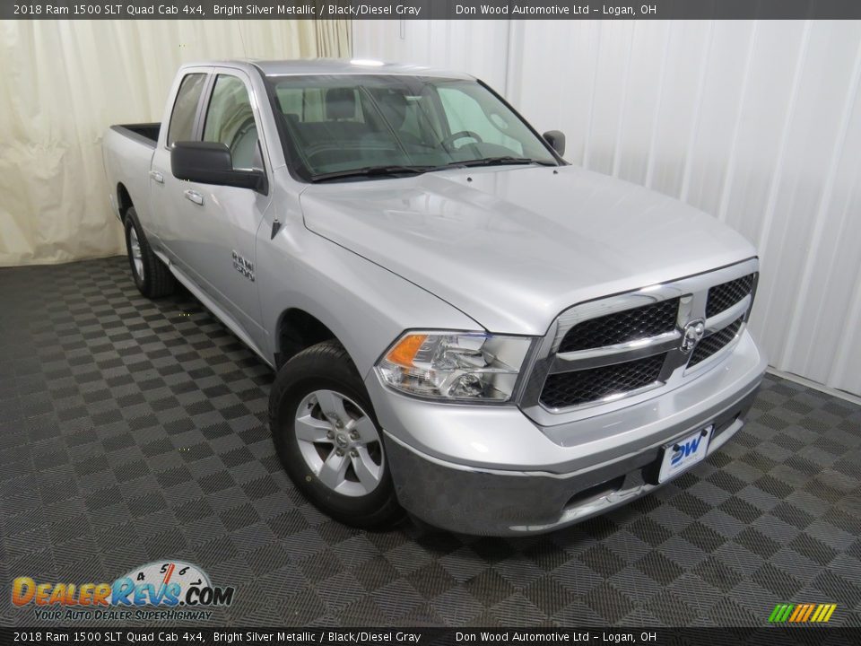 2018 Ram 1500 SLT Quad Cab 4x4 Bright Silver Metallic / Black/Diesel Gray Photo #5