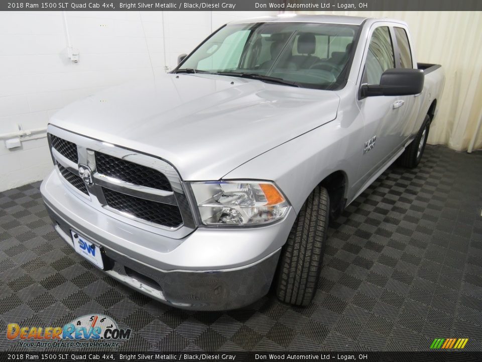 2018 Ram 1500 SLT Quad Cab 4x4 Bright Silver Metallic / Black/Diesel Gray Photo #9