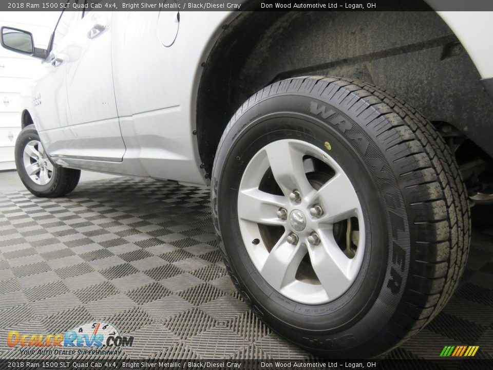 2018 Ram 1500 SLT Quad Cab 4x4 Bright Silver Metallic / Black/Diesel Gray Photo #11