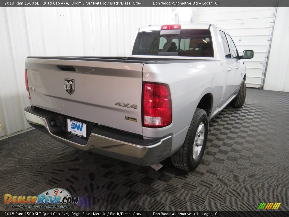 2018 Ram 1500 SLT Quad Cab 4x4 Bright Silver Metallic / Black/Diesel Gray Photo #14