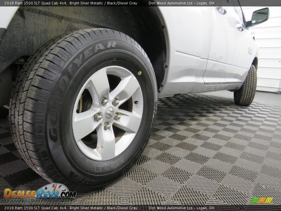 2018 Ram 1500 SLT Quad Cab 4x4 Bright Silver Metallic / Black/Diesel Gray Photo #15