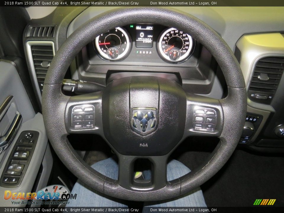 2018 Ram 1500 SLT Quad Cab 4x4 Bright Silver Metallic / Black/Diesel Gray Photo #17