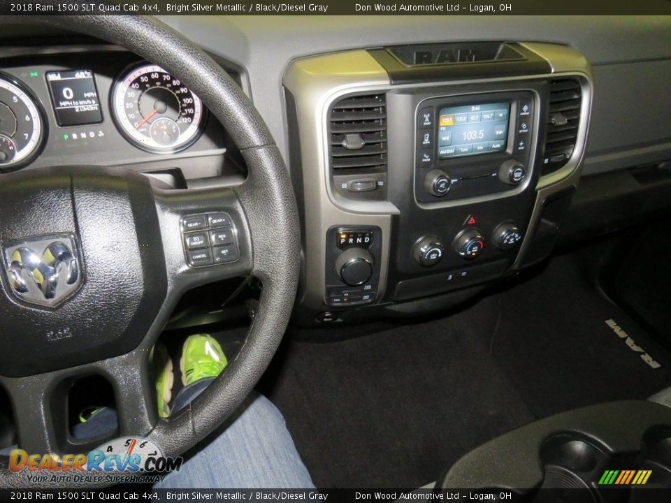 2018 Ram 1500 SLT Quad Cab 4x4 Bright Silver Metallic / Black/Diesel Gray Photo #18