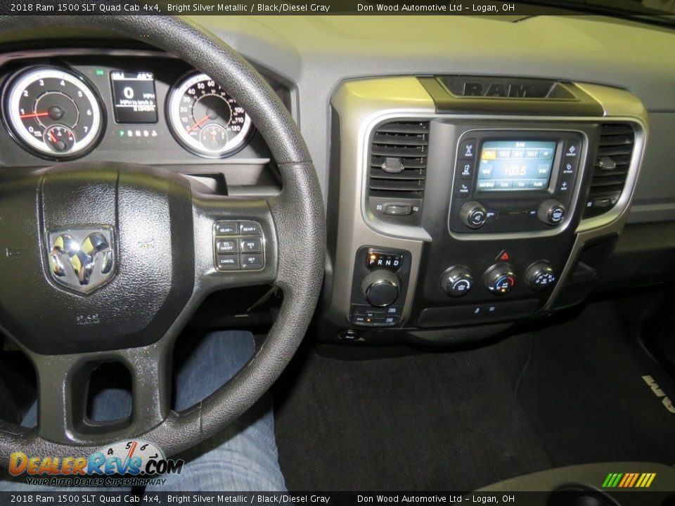 2018 Ram 1500 SLT Quad Cab 4x4 Bright Silver Metallic / Black/Diesel Gray Photo #19