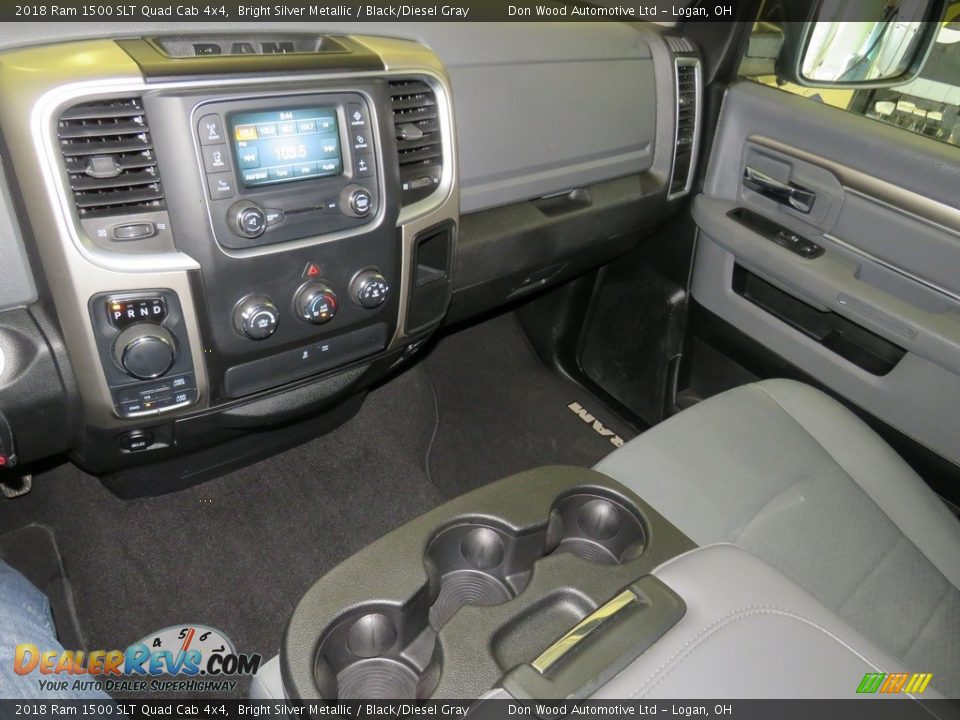 2018 Ram 1500 SLT Quad Cab 4x4 Bright Silver Metallic / Black/Diesel Gray Photo #20