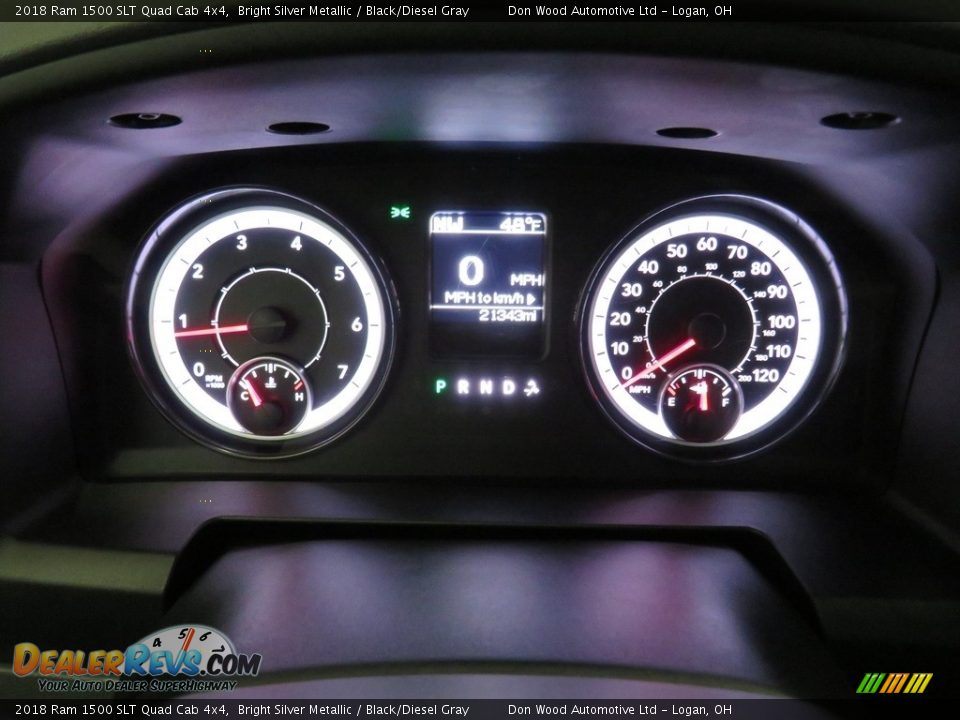 2018 Ram 1500 SLT Quad Cab 4x4 Bright Silver Metallic / Black/Diesel Gray Photo #21