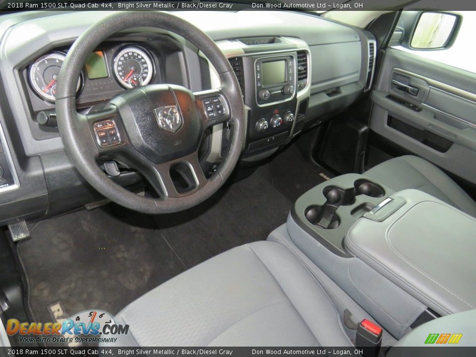 2018 Ram 1500 SLT Quad Cab 4x4 Bright Silver Metallic / Black/Diesel Gray Photo #32
