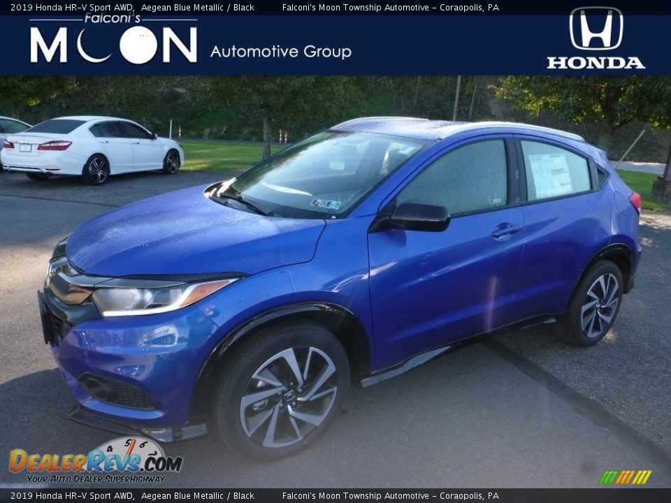 2019 Honda HR-V Sport AWD Aegean Blue Metallic / Black Photo #1