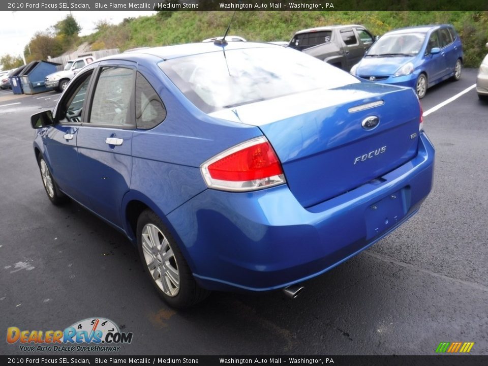 2010 Ford Focus SEL Sedan Blue Flame Metallic / Medium Stone Photo #7