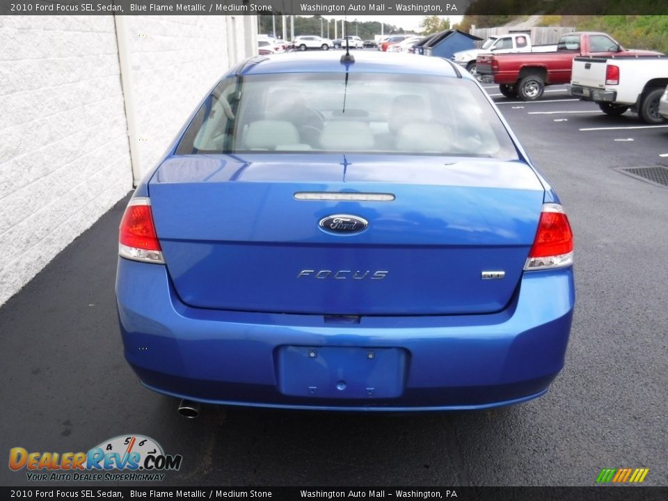 2010 Ford Focus SEL Sedan Blue Flame Metallic / Medium Stone Photo #8