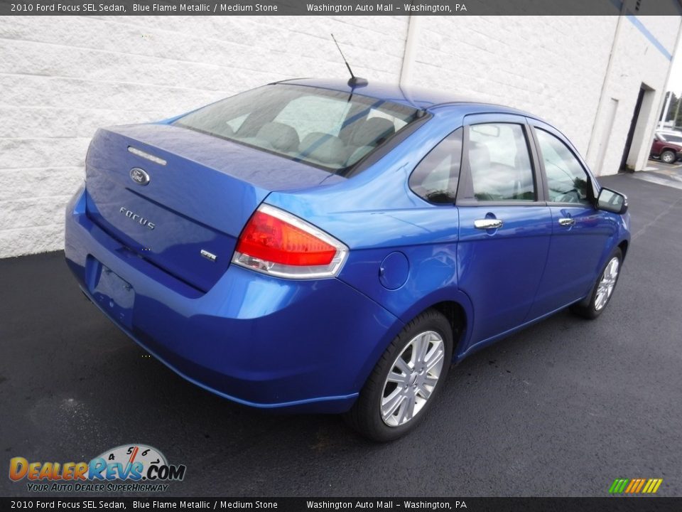 2010 Ford Focus SEL Sedan Blue Flame Metallic / Medium Stone Photo #9