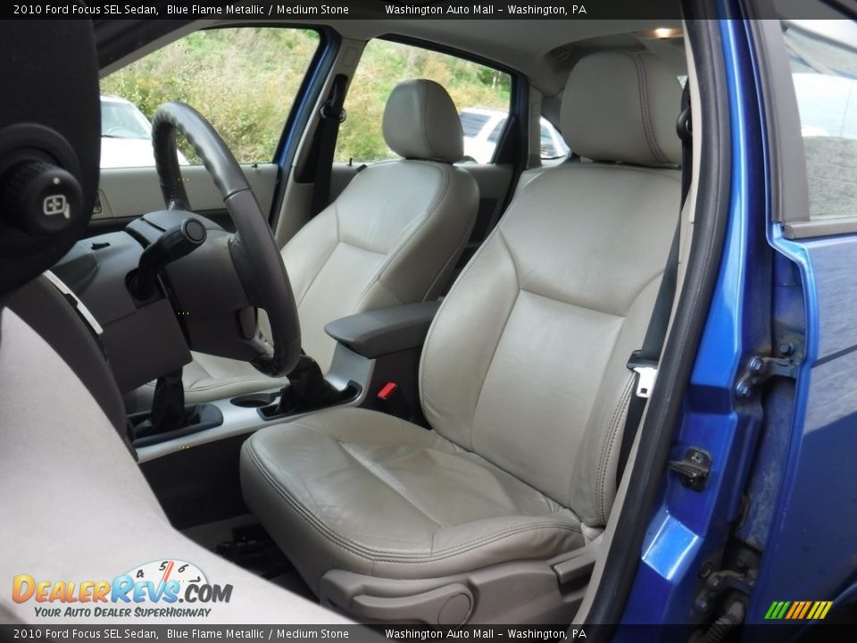 2010 Ford Focus SEL Sedan Blue Flame Metallic / Medium Stone Photo #13