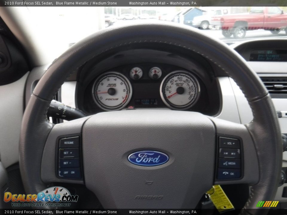 2010 Ford Focus SEL Sedan Blue Flame Metallic / Medium Stone Photo #21