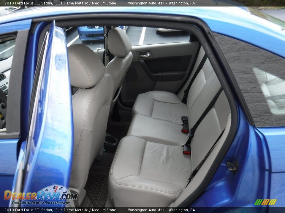 2010 Ford Focus SEL Sedan Blue Flame Metallic / Medium Stone Photo #22
