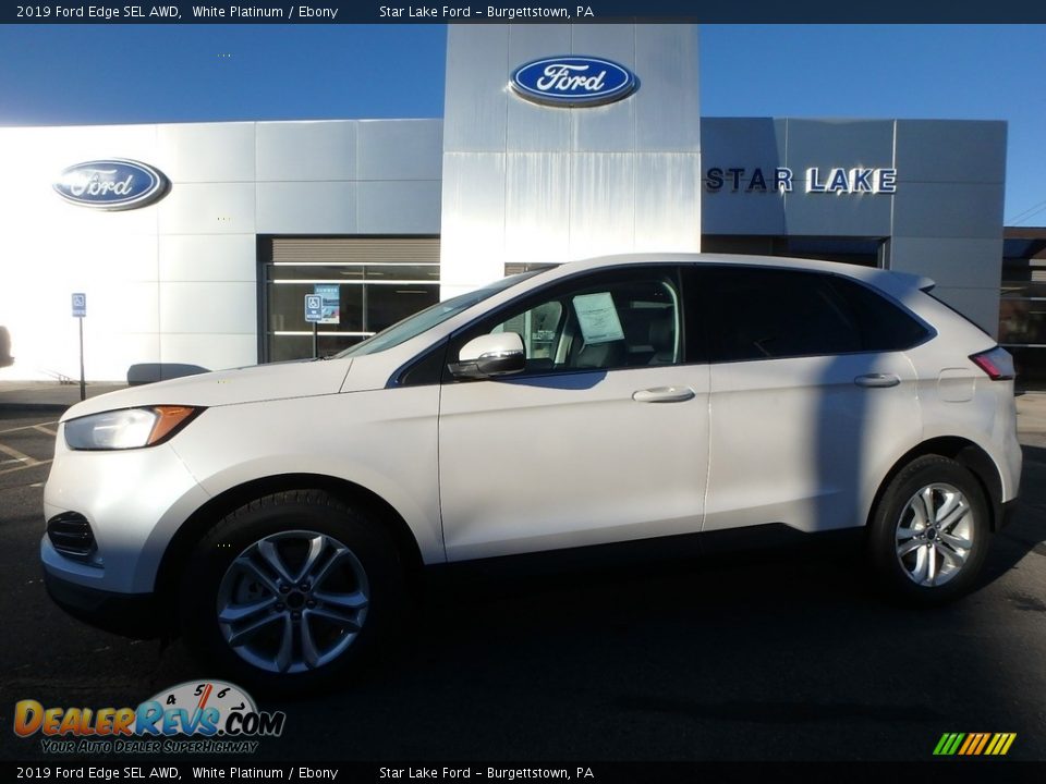 2019 Ford Edge SEL AWD White Platinum / Ebony Photo #1