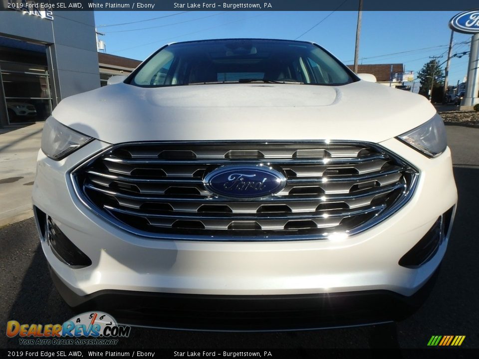 2019 Ford Edge SEL AWD White Platinum / Ebony Photo #2