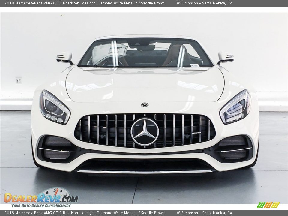 2018 Mercedes-Benz AMG GT C Roadster designo Diamond White Metallic / Saddle Brown Photo #2