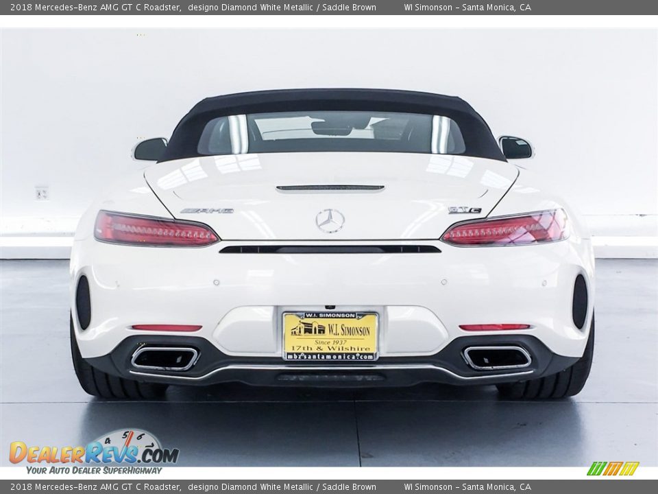 2018 Mercedes-Benz AMG GT C Roadster designo Diamond White Metallic / Saddle Brown Photo #3