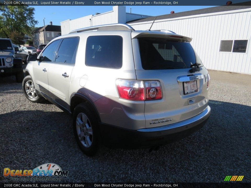 2008 GMC Acadia SLE Liquid Silver Metallic / Ebony Photo #10