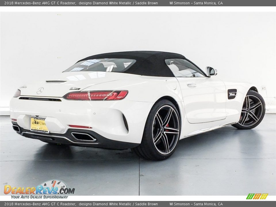 2018 Mercedes-Benz AMG GT C Roadster designo Diamond White Metallic / Saddle Brown Photo #16