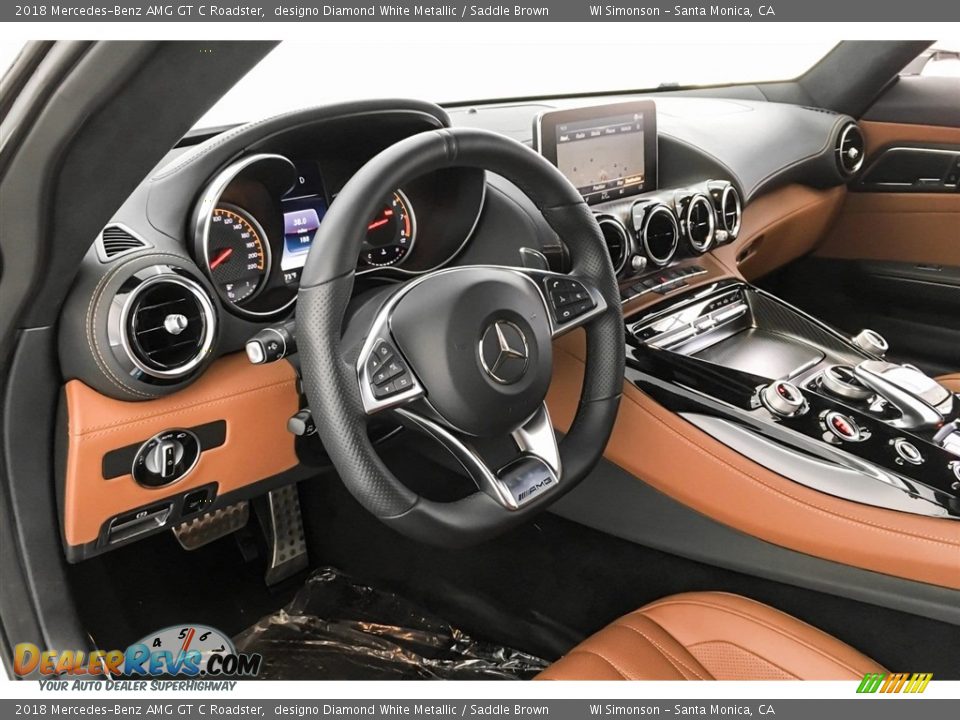 2018 Mercedes-Benz AMG GT C Roadster designo Diamond White Metallic / Saddle Brown Photo #21