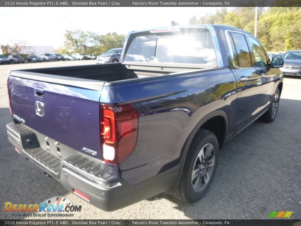 2019 Honda Ridgeline RTL-E AWD Obsidian Blue Pearl / Gray Photo #4