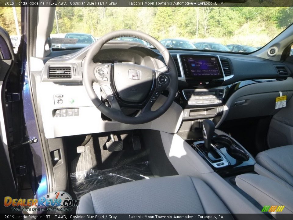 2019 Honda Ridgeline RTL-E AWD Obsidian Blue Pearl / Gray Photo #10