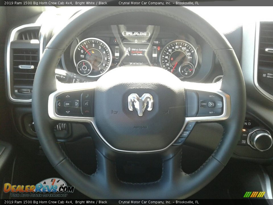 2019 Ram 1500 Big Horn Crew Cab 4x4 Bright White / Black Photo #14